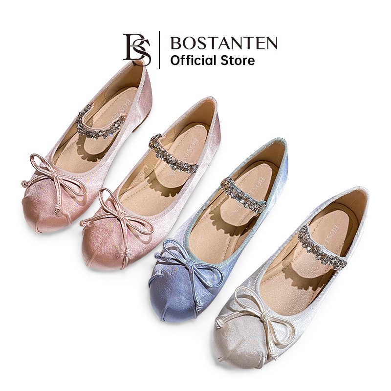 BOSTANTEN Sepatu Wanita Flatshoes Pansus Pesta Pernikahan Korea style