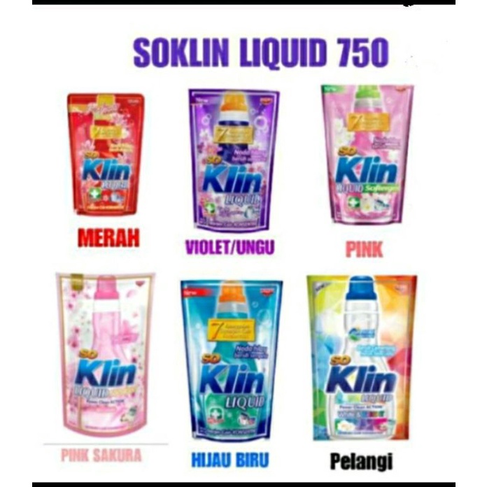 Soklin Liquid deterjen cair konsentrat 720- 825ml