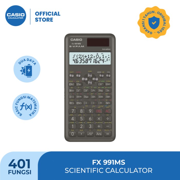 

STOK TERBATAS Casio Calculator FX-991-MS - 2nd edition - Kalkulator Sekolah/Kuliah -