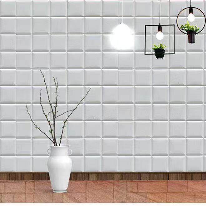 kertas dinding terkuadrat kecil Nordic modern 3D kotak foam maju kertas dinding modern 3D memiliki b