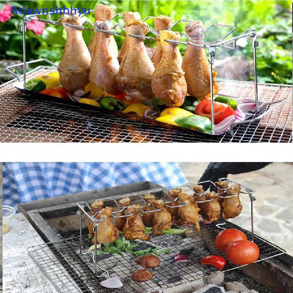 Adhyu Rak Holder Ayam Grill Stand Roasg Untuk BBQ Non Stick Stainless Steel ID