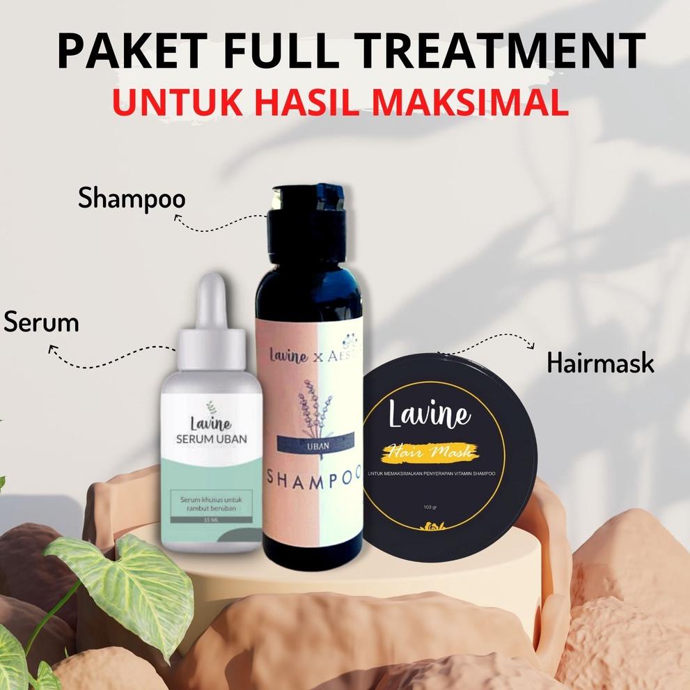 𝕱 Lavine Shampoo dan Serum Uban - Penghilang Uban permanen sampo hair mask ➮