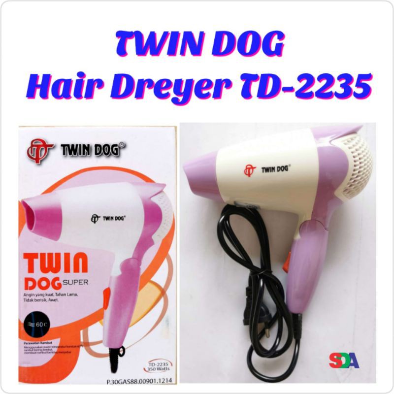 Hair Dryer/ HairDryer Pengering Rambut Mini TWINDOG TD- 2235 Twin Dog 2235