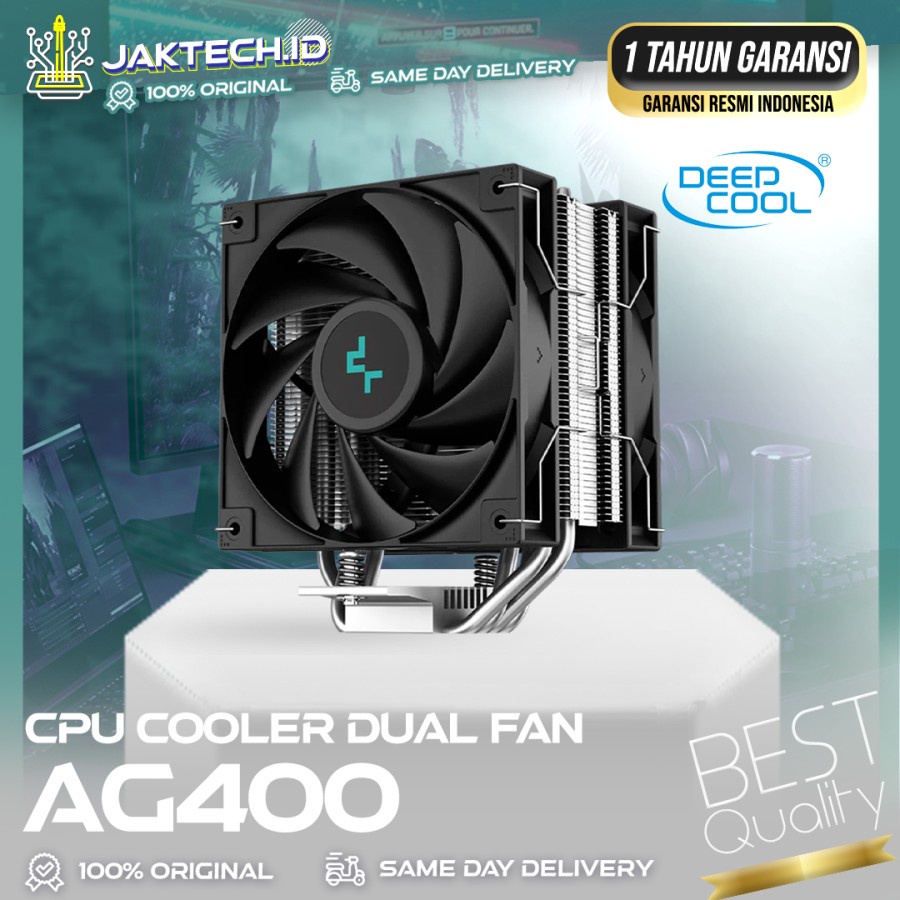 DeepCool AG400 Cpu Cooler Dual Fan ARGB LGA1700/LGA1200/AM5/AM4