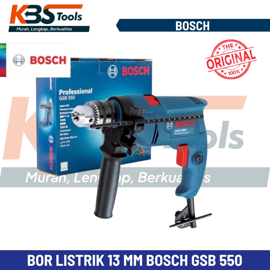 Jual Bor Listrik 13mm BOSCH GSB 550 - Bor Kayu Besi Tembok Beton 2 Way ...