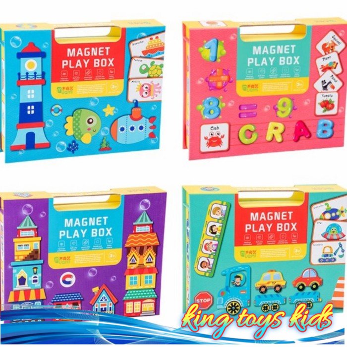 NEW / Kado mainan Anak Magnet Box / Mainan Kotak Magnet tempel Puzzle anak - MARINE