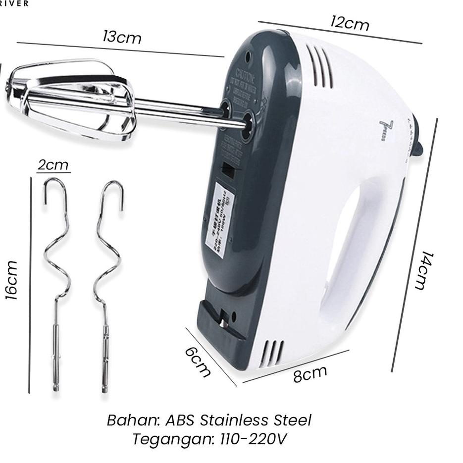 Paling Diminati SOLO RIVER Hand Mixer Putih Pengaduk Telur Kue Mixer Tangan BERGARANSI