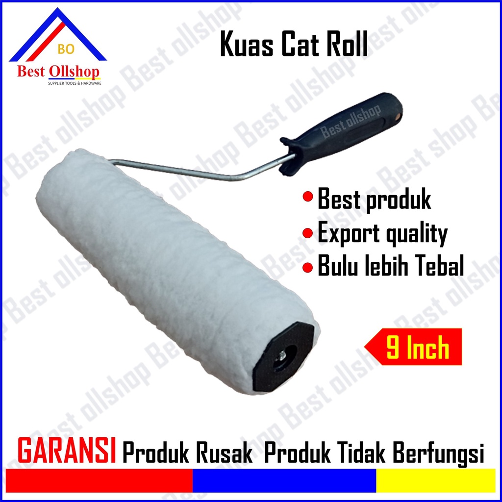 Kuas Roll 9 inch / Kuas Cat Komplit Dengan Gagangnya / Kuas Roll Cat Untuk Ngecat Tembok 9 Inch Rolling Bulu Kuas Roll 100% OIGINAL