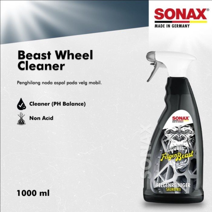 SONAX BEAST WHEEL CLEANER Acid Free 1 Liter 433-300 Pembersih Velg Ban