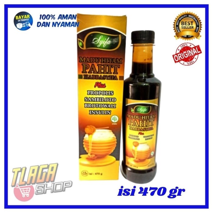 

MADU HITAM PAHIT SYIFA HABBASYIFA 470 GR PLUS PROPOLIS SAMBILOTO PROMO AMPUH