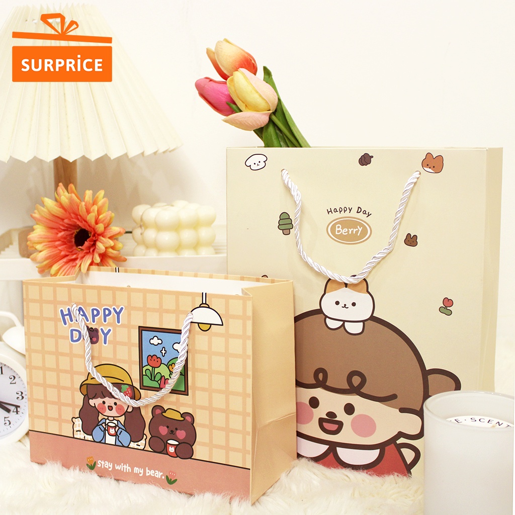

Surprice Paper Bag Berry 24.5x19.5x9.5 / Paper Bag Lucu / Goodie Bag