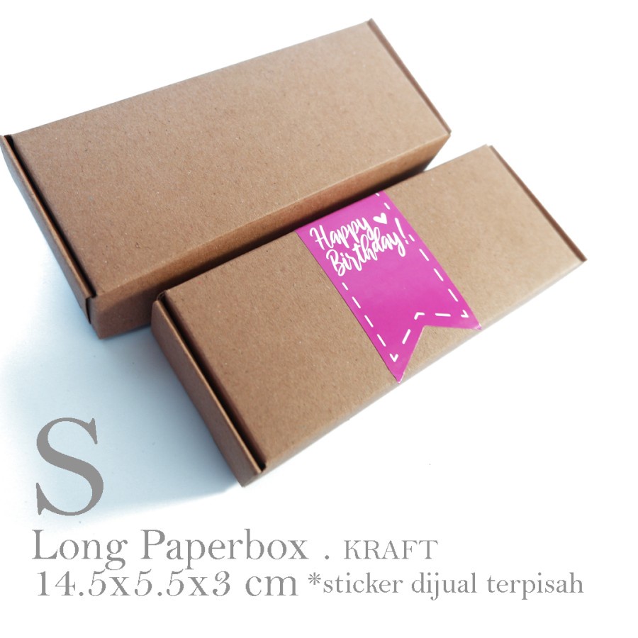 

10 pcs box kraft brown small packaging souvenir pesta uk 14.5x5.5x3cm long paperbox kemasan aksesoris kecil