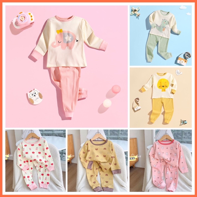 Setelan Lengan Panjang Premium Anak Laki Laki Perempuan Import / Setelan Piyama Anak Import / Baju Tidur Anak