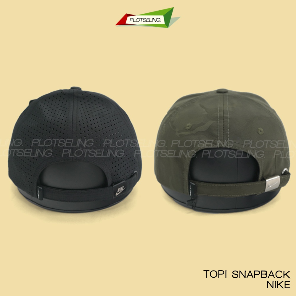 Topi Snapback NIKE Sport Pria Wanita Black Green Camo Laser Baseball Cap Distro Premium Grade Unisex