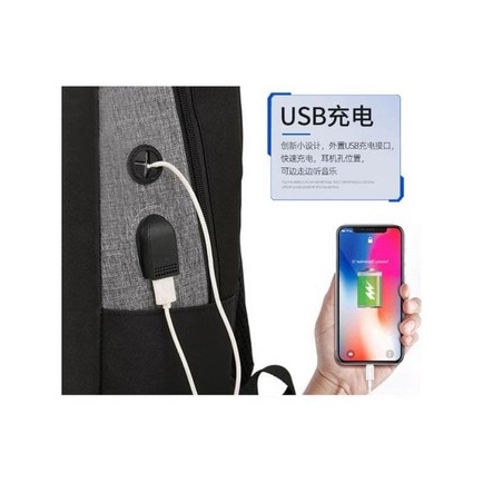 TAS BACKPACK/TAS 3IN 1 DENGAN COLOKAN HEADSET &amp; CHARGER/TAS RANSEL 08