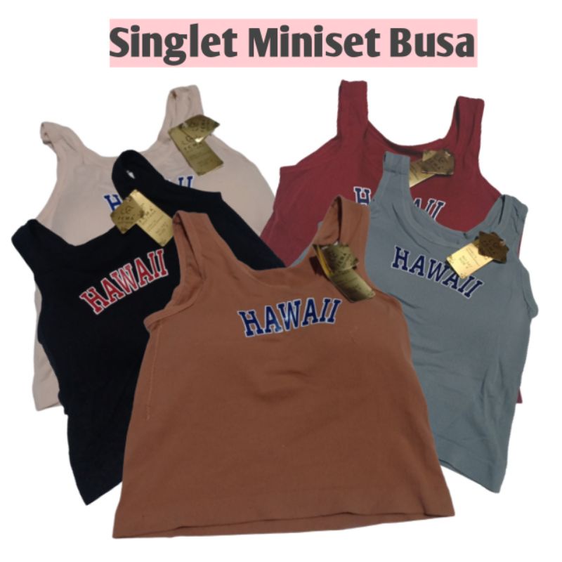 Singlet Miniset fema tank top busa buat santai olah raga gym senam bahan lembut