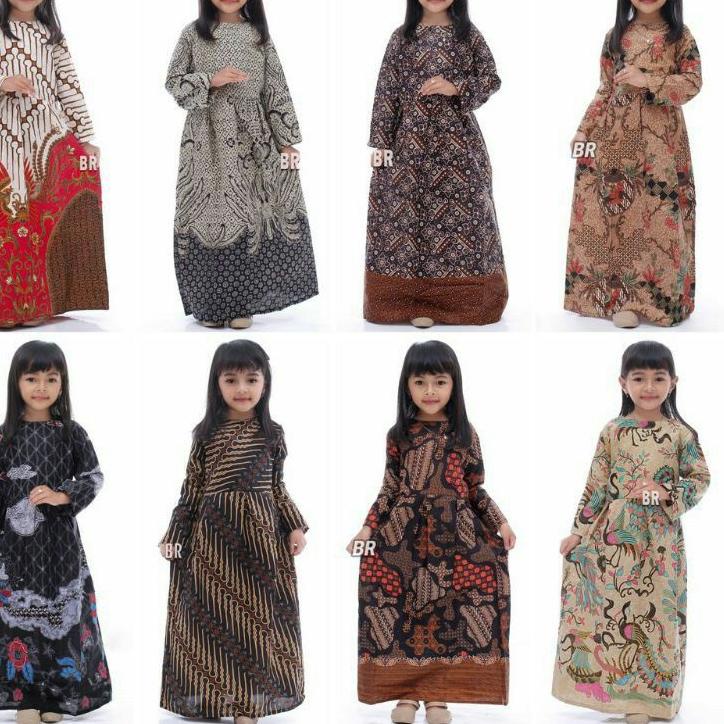 Hot Baju Gamis Batik Anak Perempuan Umur 3-12 Tahun Modern / Drek Kondangan Pesta Anak Cewek