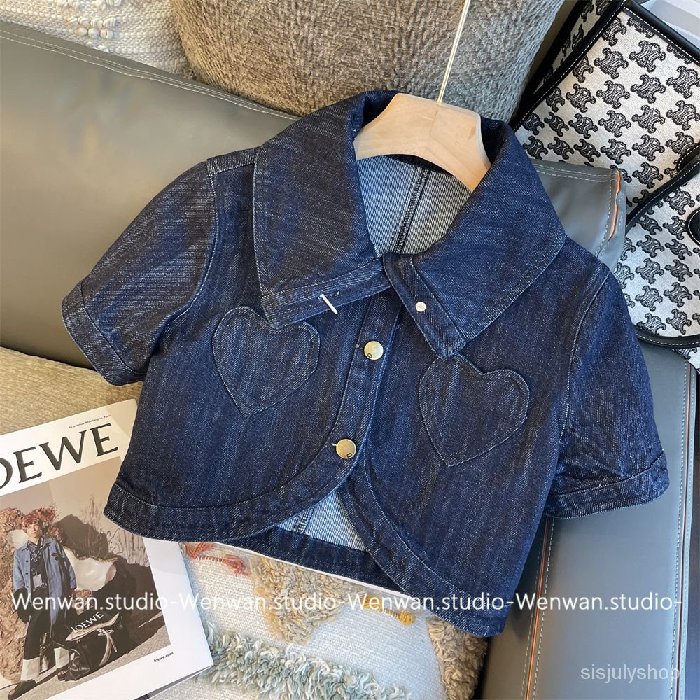 #Sisjuly# Setelan denim gaya dupa kecil wanita setelan dua potong kasual baru