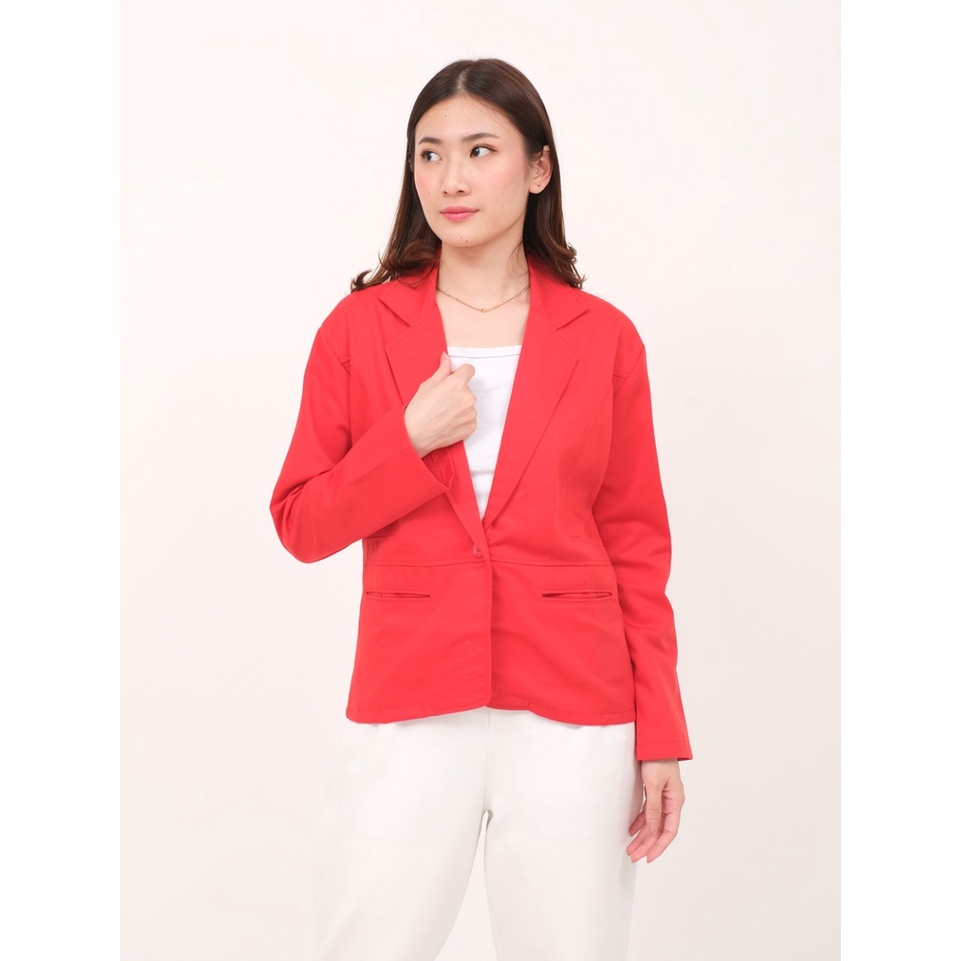 NHM Blazer Kerja Wanita Formal Geby | Outwear Basic Katun