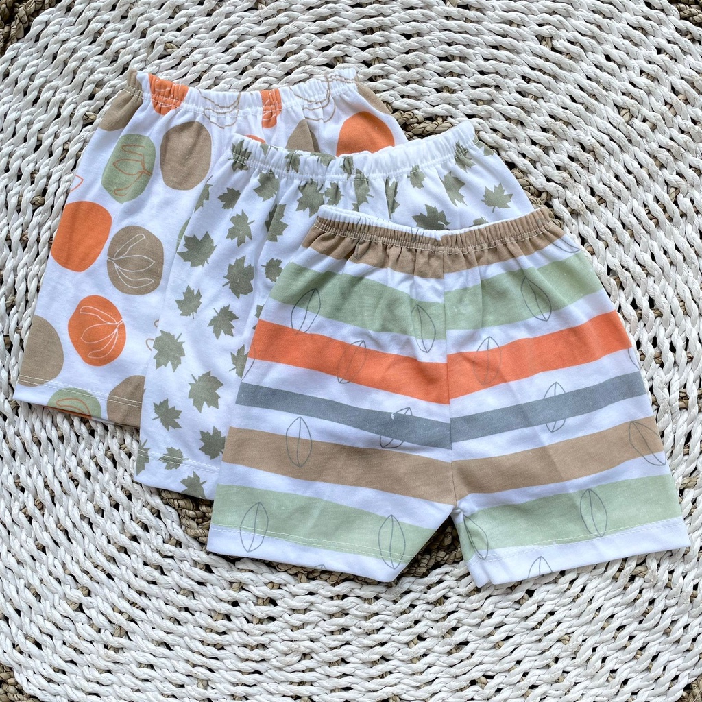 3 PCS Baju Bayi Lengan Pendek + Celana Pendek Bayi Baru Lahir Baju Bayi Setelan Newborn