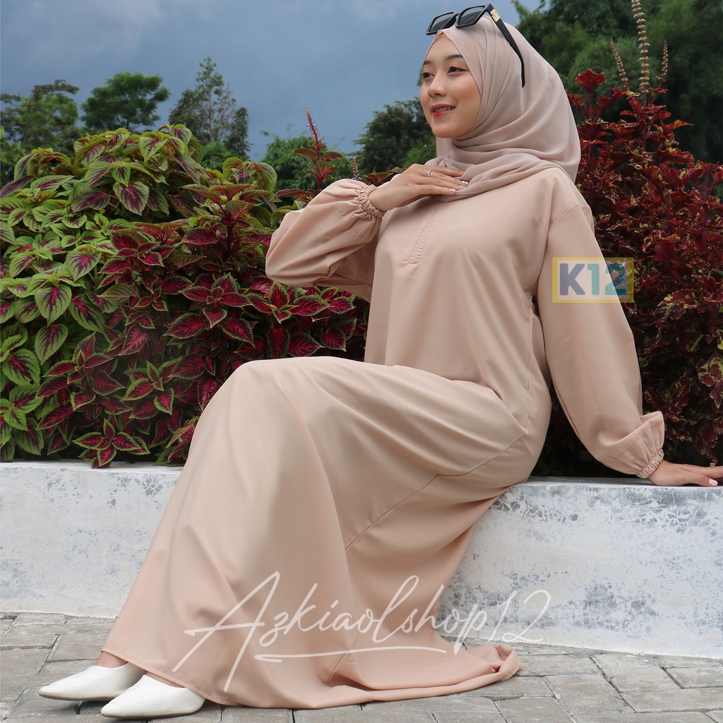 ( BISA COD ) ABAYA TURKI LENGAN KARET/ BASIC ABAYA POLOS LENGAN KARET/ LONG DRESS GAMIS MAXI SERIES 