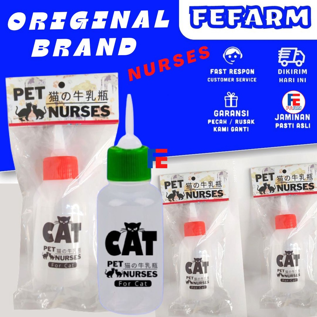 DOT BOTOL SUSU KUCING ANJING KELINCI Nipel Kecil Untuk Bayi Kucing Anjing 80ml Silikon FEFARM