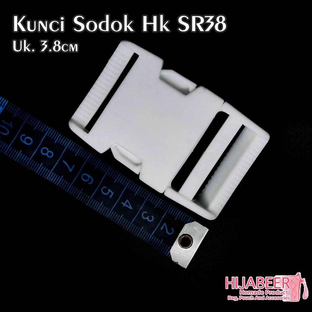 Kunci Sodok Slot Buckle 3,8cm HK SR38 /2 pcs /putih