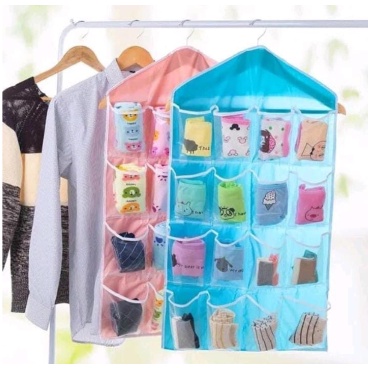 Stroge Gantungan 16 Kantong Hanger Organizer Serbaguna Pouch Korean