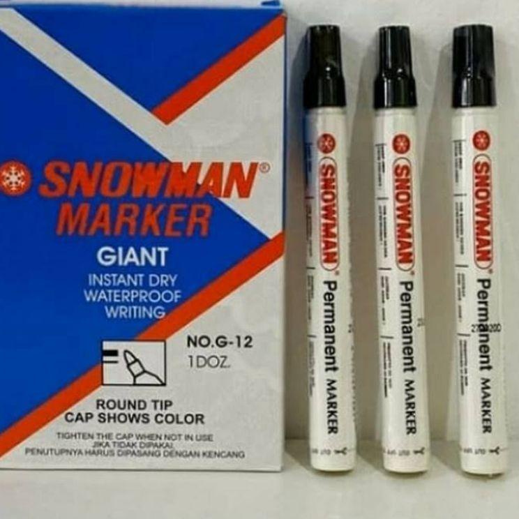 

Super Shopping Spidol Permanent MARKER SNOWMAN G-12 (12 PCS) HITAM