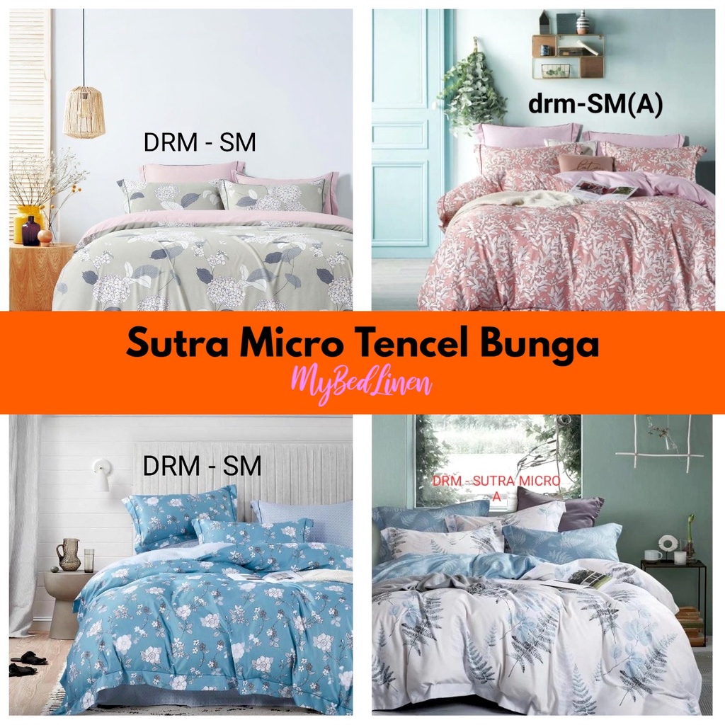 Kain Sprei Sutra Sutera Microtencel Micro Tencel Murah Bunga