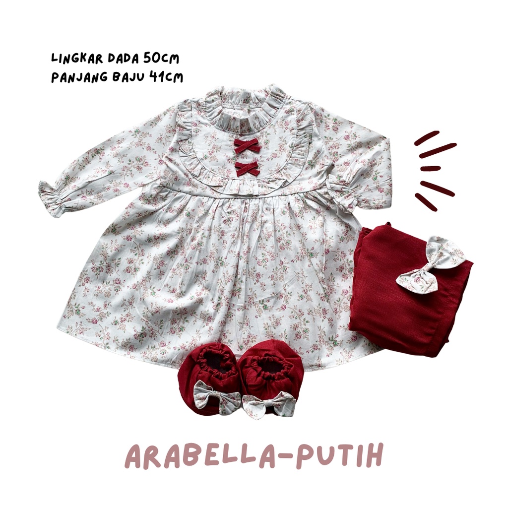 ARABELLA ALIKA gamis dress bayi kaos baju gamis anak perempuan gamis bayi baru lahir 0 - 12 bulan gamis newborn anak perempuan