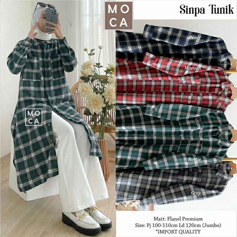 Sinpa Tunik, TUNIK FLANEL CANTIK MODIS FIT XXL LD 110 BAHAN FLANEL PREMIUM TERMURAH OOTD