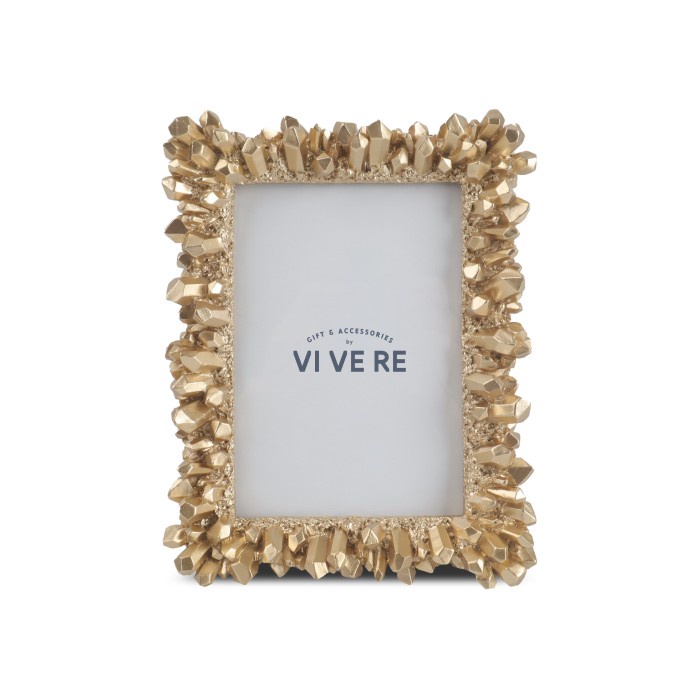 VIVERE Photo Frame Deco Crystal Gold 5X7INCH - Bingkai Foto