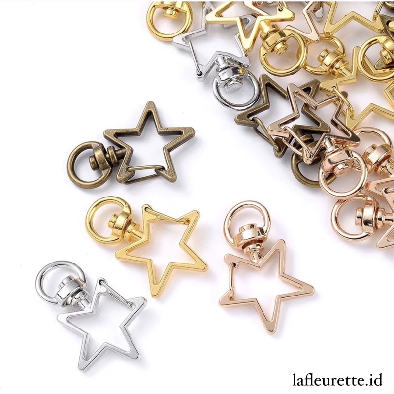 Gantungan Kunci Bintang / Lobster Clasp / Star Key Chain / DIY Keychain