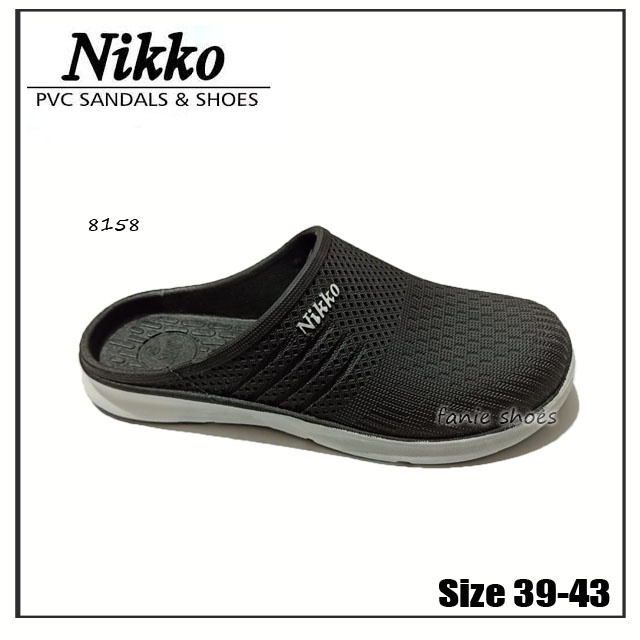 Nikko 8158 Selop 39-43 Hitam / Selop Bakpao Baim Karet Karet Laki-laki