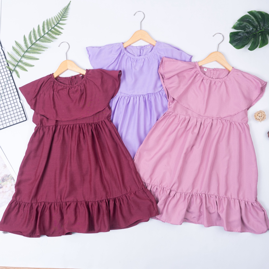 ZASKIYA - Dress Anak Smile Loly Rayon Mix Warna 1-3 Thn