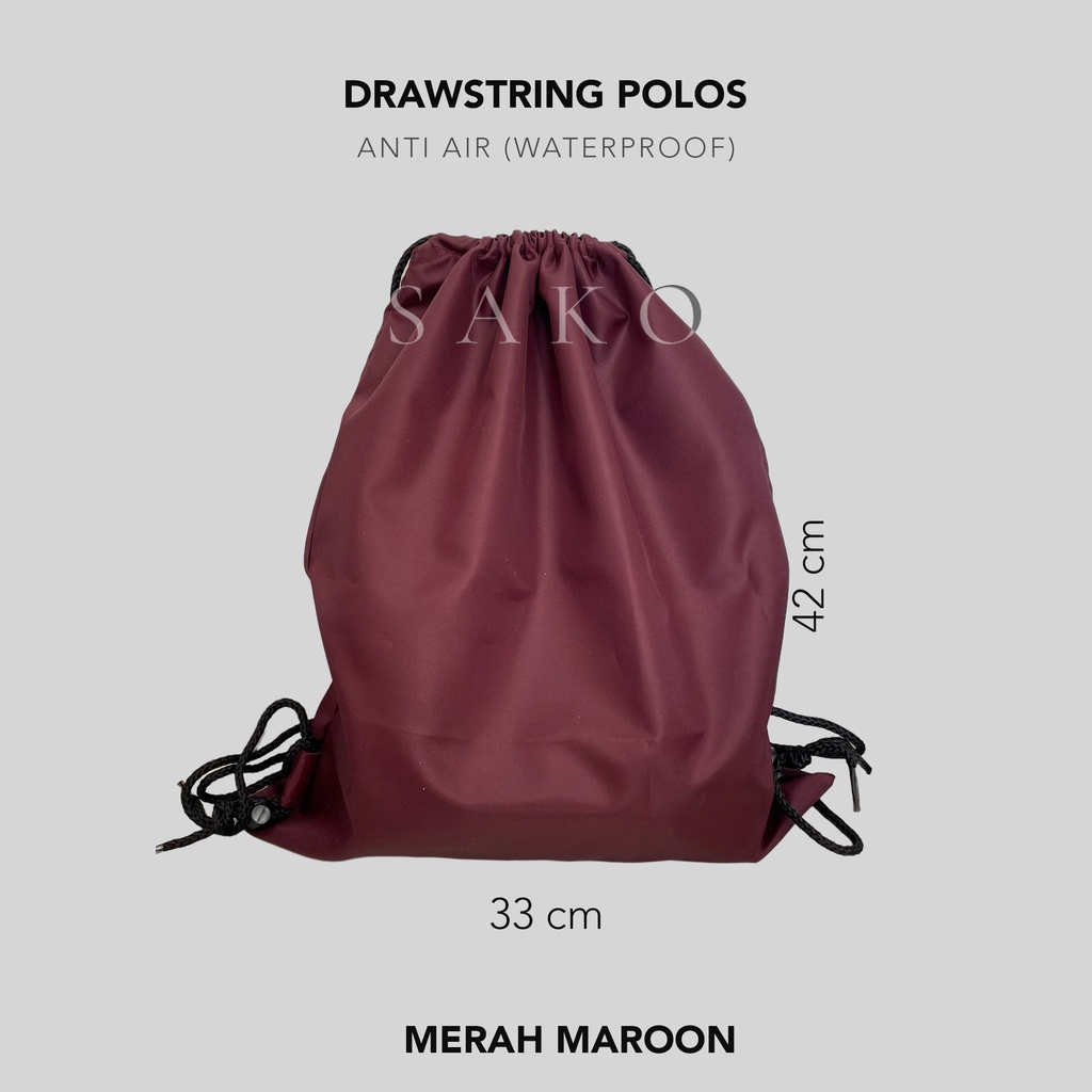 (SAKO) - RANSEL SERUT DRAWSTRING POLOS  ANTI AIR 33X42 CM