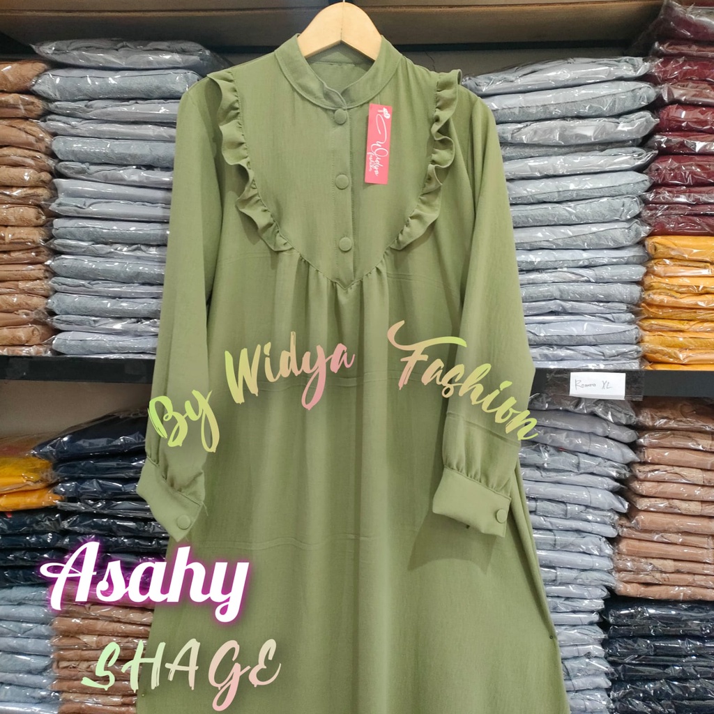 Asahy Dress / Crinkle Airflow / Gamis Wanita Pesta Kondangan Lebaran Terbaru / Long Dress / Dress Maxi / Tunik Midi Terbaru / Gamis Dress Ashay Crinkle Terbaru