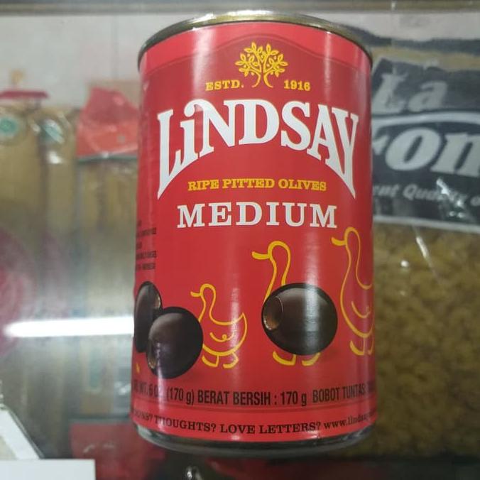 

[BAYAR DITEMPAT] lindsay ripe pitted olive medium 170gr black olive buah zaitun kaleng