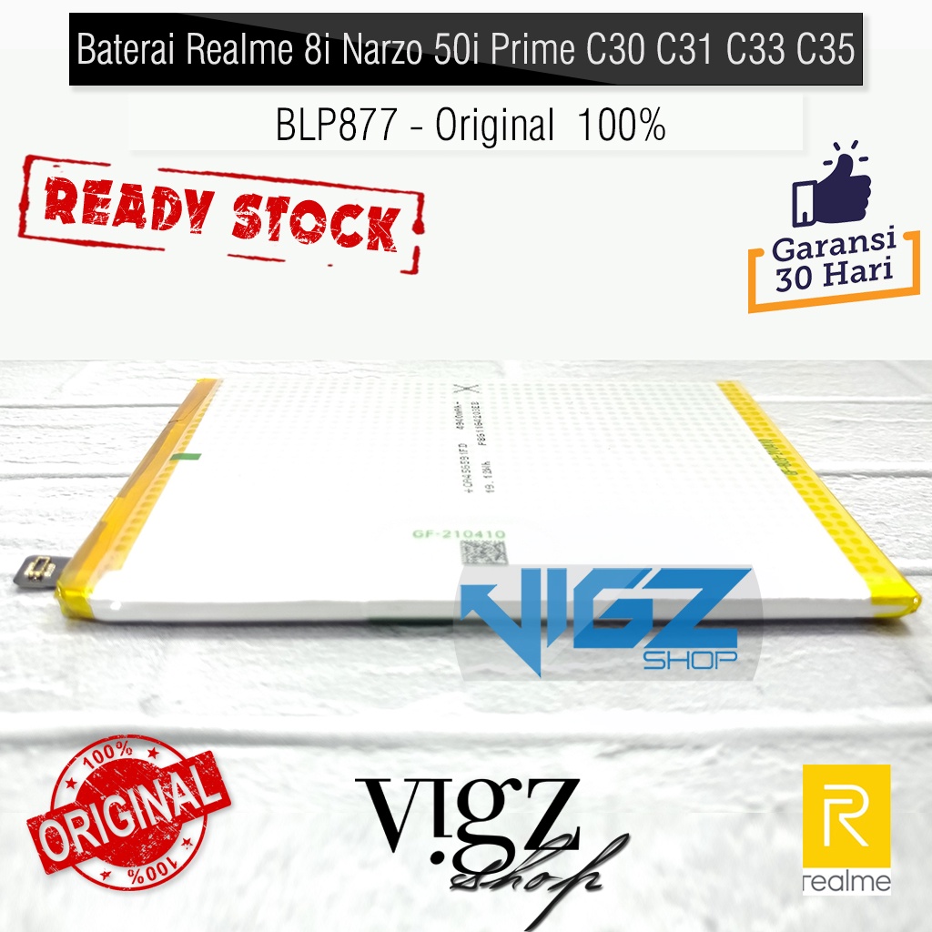 Baterai Realme 8i Narzo 50i Prime C30 C31 C33 C35 Narzo 50A Prime BLP877 Original 100%