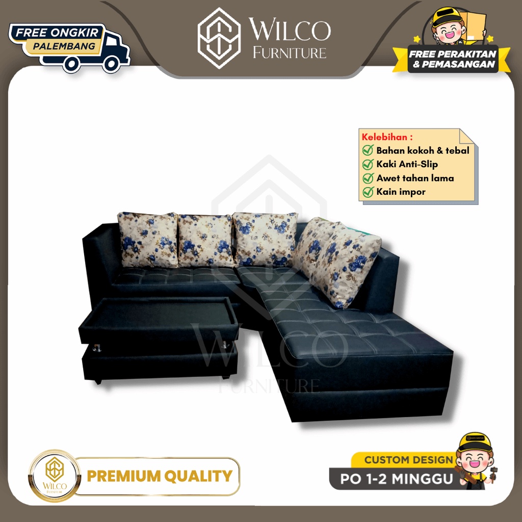 Sofa Sudut Minimalis / Sofa L Ruang Tamu / Sofa Bed Ruang Keluarga