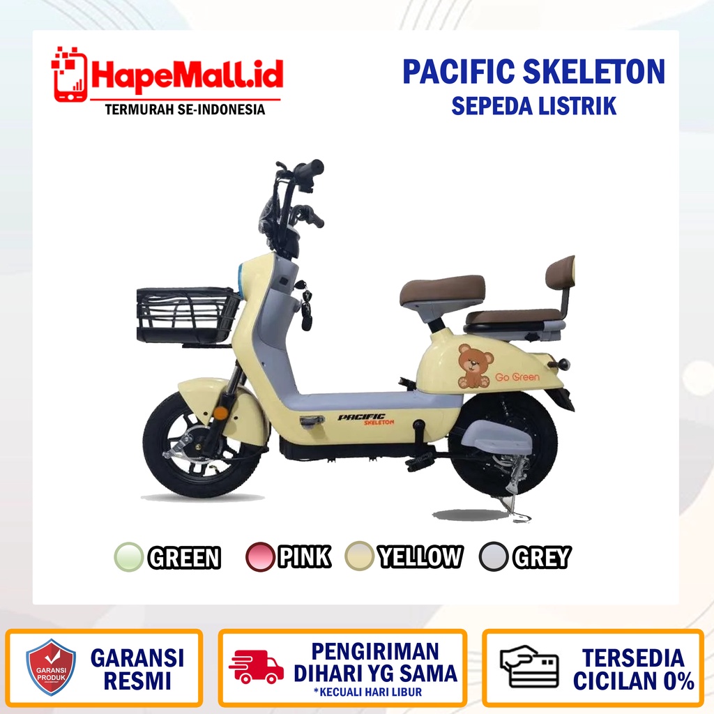 PACIFIC SKELETON 5.0 SEPEDA LISTRIK GARANSI RESMI TERMURAH