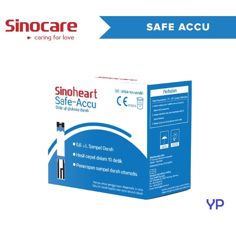 Strip Gula Darah Sinocare Sinoheart Safe-Accu / Strip Glukosa Safe Accu