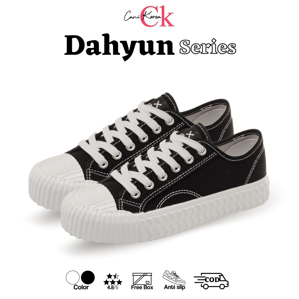 CaniKorea &quot;FREE BOX&quot; Dahyun Sepatu Sneakers Wanita Korea Sneakers Kanvas Sepatu Cassual Stylish 9080