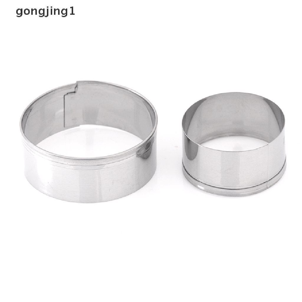 Ggg 3pcs /set stainless steel Bulat Lingkaran Berbentuk cookie cutter Biskuit pastry Cetakan ID