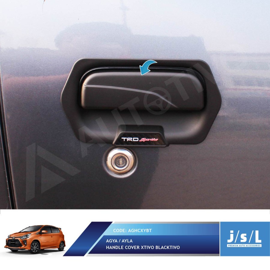 Cover Handle Pegangan Pintu Mobil New Ayla/Agya 2017 Hitam