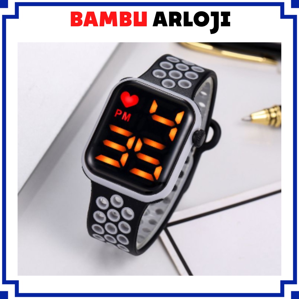 BAJ Jam Tangan LED Digital Pria Wanita Rubber Electronic Fashion Couple Anak Remaja Import Premium JF090