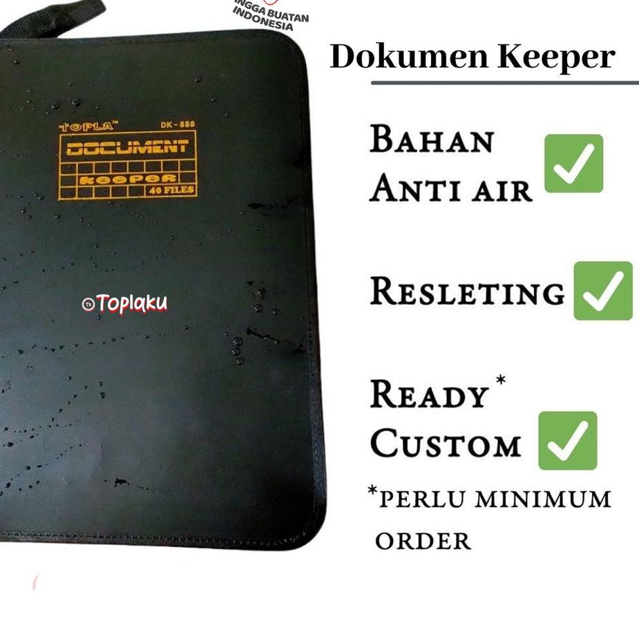 

[P-5-3 ✪] TOPLA Map Ijazah Dokumen Keeper Resleting Anti Air Kulit Isi 40 60 Document Sertifikat File Folder Organizer Business File Clear Holder-berkualitas