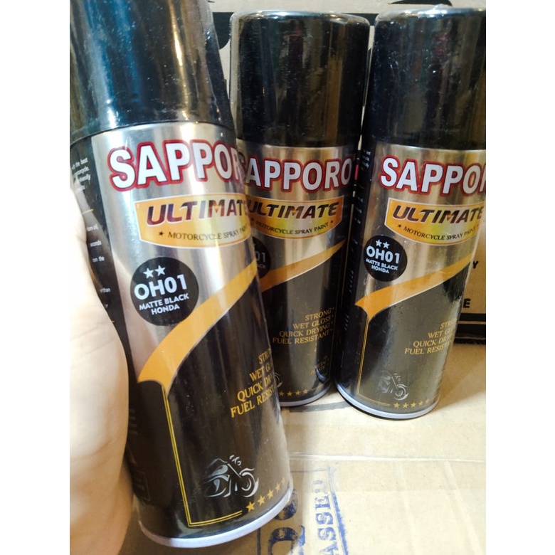 cat spray pilok pilox cat semprot sapporo ultimate saporo ultimate oh01 matte black honda black hitam doff honda 400ml