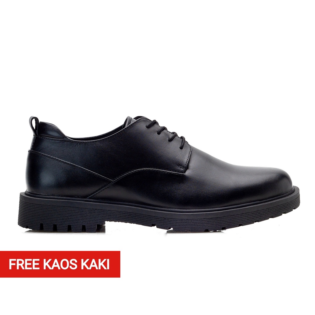 Sepatu Kenzios Thom Black Original Kulit Asli Pantofel Pria Casual Formal Kerja Kantor Ori